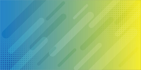 abstract background featuring a smooth gradient transition from blue to green to yellow, combined with diagonal lines and halftone dot effects. The modern design offers a clean yet energetic feel,