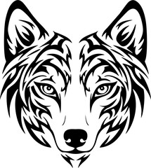 Clean Wolf Eye Close-Up Illustration with Bold Lines for Vector Tracing