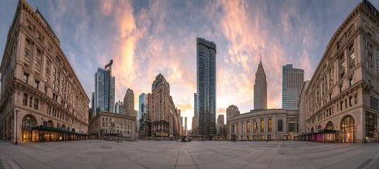 New York City Skyline at Sunset