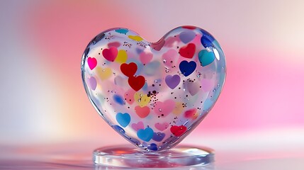 Polka dot heart theme on clear jelly base