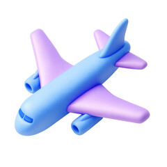 Fototapeta premium Pastel Airplane Toy Aircraft Transportation on PNG Background Studio Shot