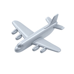 Obraz premium Monochrome Airplane Toy Isolated on PNG Background for Minimalist Design