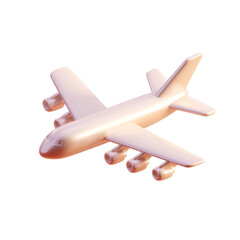 Obraz premium Four Engine White Airplane on PNG Background for Aviation Industry