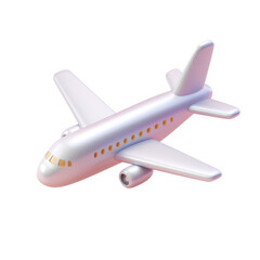 Fototapeta premium White Airplane with Windows on PNG Background for Travel and Tourism