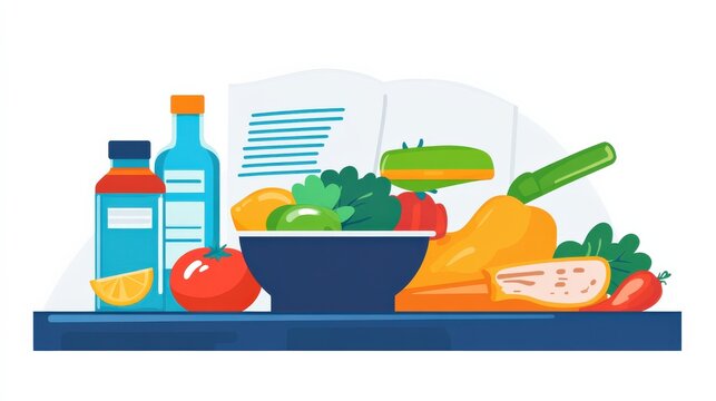 Minimal Recipe Graphic with Step-by-Step Instructions on White Background