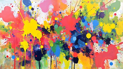Fototapeta premium Vibrant Explosion of Colorful Paint Splatters 26