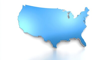 Fototapeta premium Detailed illustration of the united states map highlighting economic ethics and machine intelligence as a tool