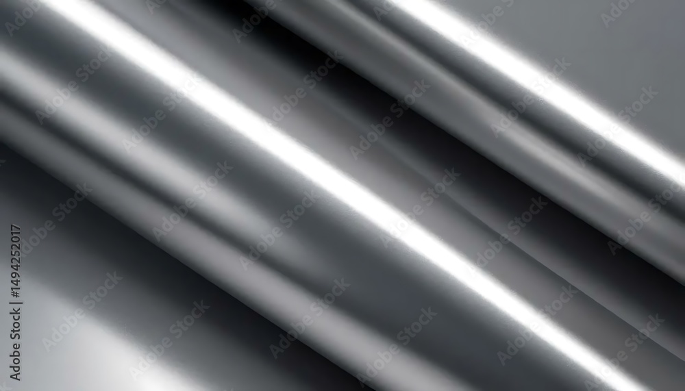 Poster abstract flowing silver fabric with dynamic light and shadow, smooth texture, and elegant form.