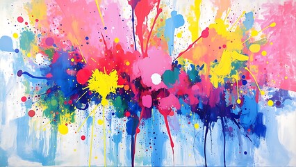 Fototapeta premium Vibrant Explosion of Colorful Paint Splatters 71