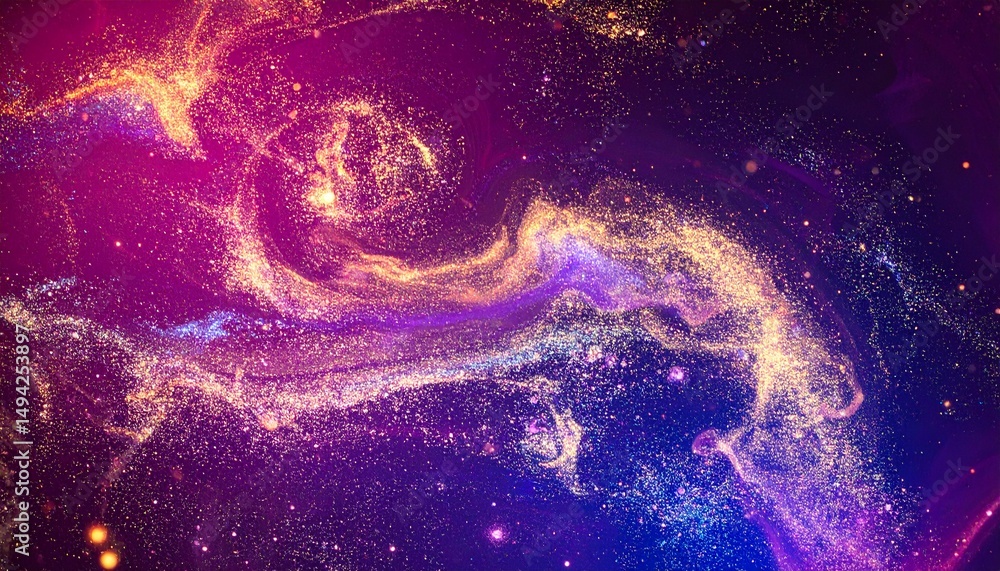 Poster abstract background. vibrant abstract cosmic background with glowing particles and shimmering textur