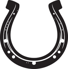 Black and white horseshoe good luck charm