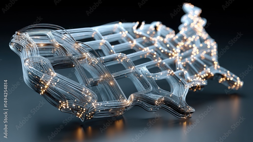 Poster 3d printed circuit board illustrating the concept of real-time export and import interface in modern