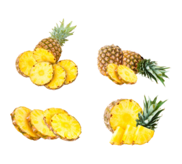 pineapple fruit still life, isolated on black
