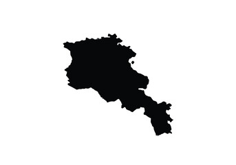 Obraz premium Armenia silhouette. This image depicts the black silhouette of the Armenia map, emphasizing its geographic form and boundaries. Vector clipart illustration design.