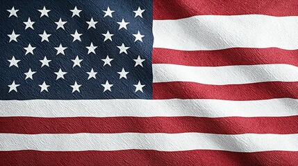 Naklejka premium Close-up view of a vibrant, waving american flag.