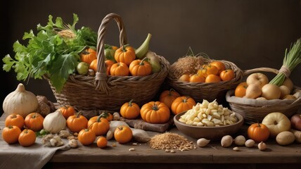 autumn still life with pumpkins