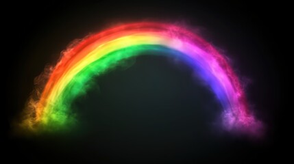 Obraz premium Smoky rainbow arch backdrop, dark background, digital art, design element