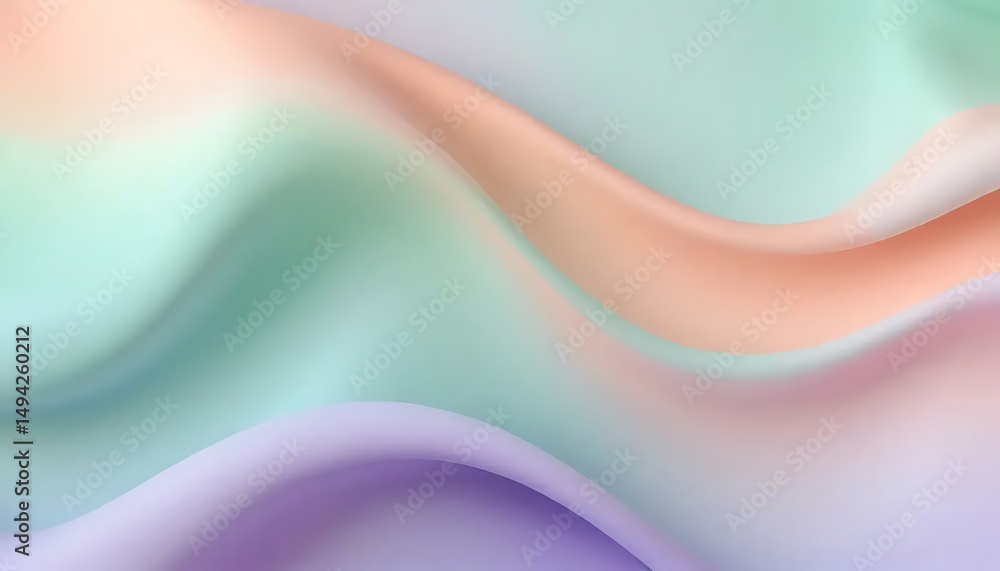 Poster colorful flowing liquid gradient with soft pastel tones creating a smooth and dreamy abstract backgr