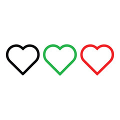 heart shaped candies 3 of set vector line art icon