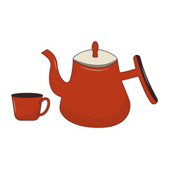 Happy Thanksgiving Day Cartoon Element. Vector Illustration on White Background.