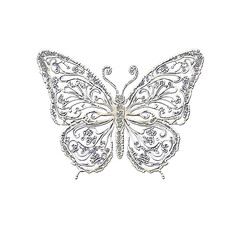 Intricate silver butterfly jewelry with detailed filigree design elegant and decorative perfect for accessories or adornment