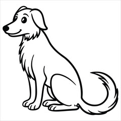 Happy Cartoon Dog with Fluffy Tail Playful Pet Illustration