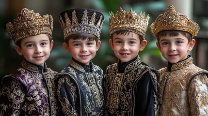 Georgian Boys in Traditional Attire.