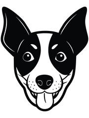 Smiling Dog Face Cartoon Adorable Pet Art with Lively Expression