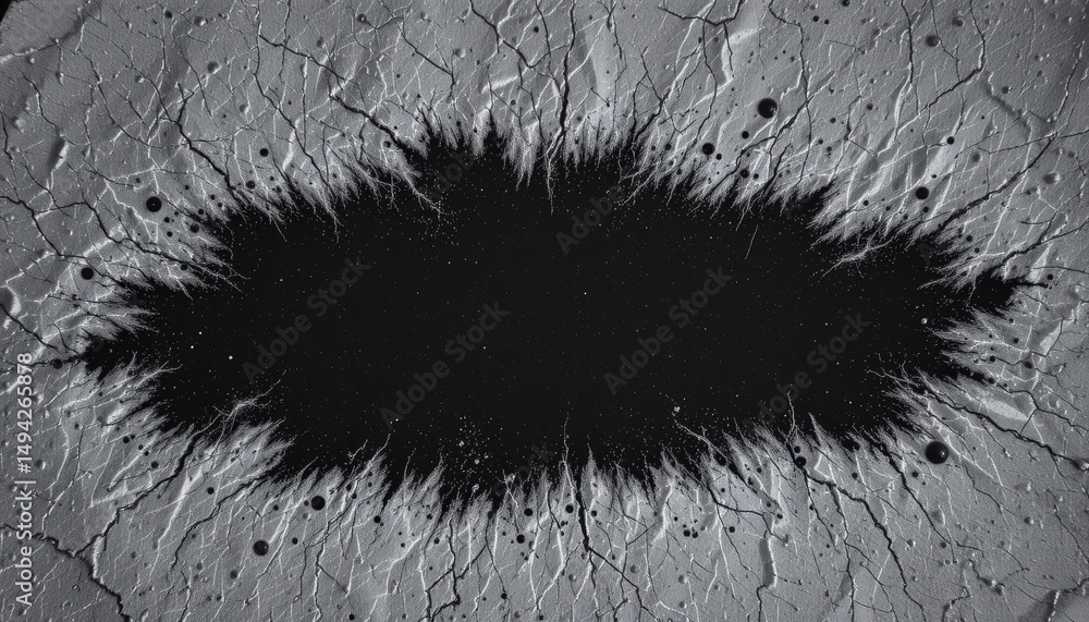 Wall mural abstract black texture with shiny elements and spattered effect on a dark background