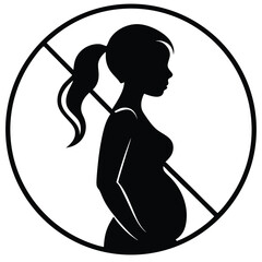 Pregnancy Restriction Warning Prohibited Expectant Mother Sign in Minimalist Black and White