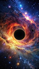 Dark Nebula with Black Hole in Space