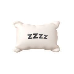 Sleepy Pillow with ZZZZ on PNG Background for Relaxation and Comfort