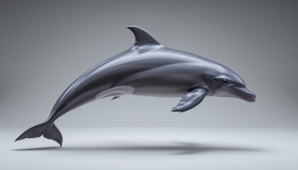 Obraz premium Dynamic Dolphin Swimming Gracefully in an Aquatic Environment Captured in Stunning Detail