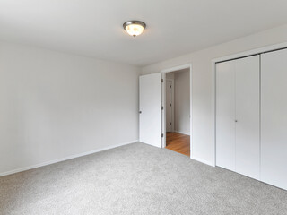 Modern residential empty bedroom interior