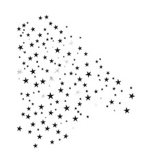 Obraz premium Collection of shiny star shaped confetti scattered transparency background creates festive and celebratory atmosphere