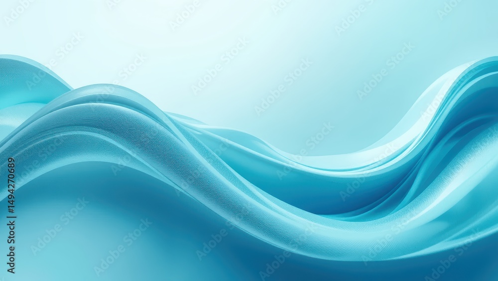 Wall mural flowing abstract water wave in soft blue tones creating a calm and tranquil atmosphere