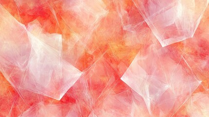 Fototapeta premium Abstract geometric shapes in soft coral and peach tones.