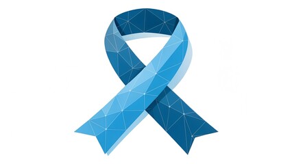 Blue Geometric Awareness Ribbon Symbol for Health and Support Campaigns