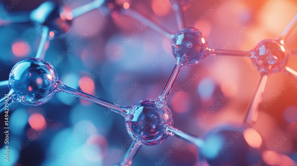 Aufkleber abstract 3d rendering of a complex molecular structure with interconnected atoms and bonds, represen