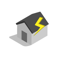 House with lightning bolt icon – representing electricity, home energy, power consumption, and electrical safety concept.