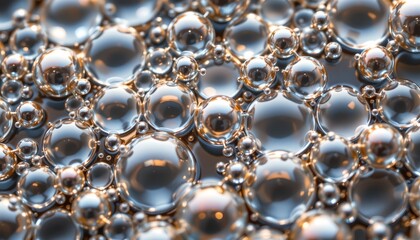 the image is a close up of bubbles with a bokeh background that gives a blurred, out of focus effect to the rest of the scene.