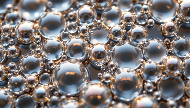 the image is a close up of bubbles with a bokeh background that gives a blurred, out of focus effect to the rest of the scene.