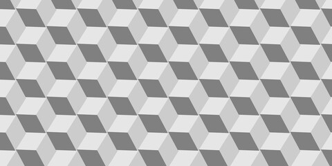 Minimal cubes geometric tile and mosaic wall grid retro digital tiles wallpaper background. white and gray block cube structure square triangle texture vintage design.	
