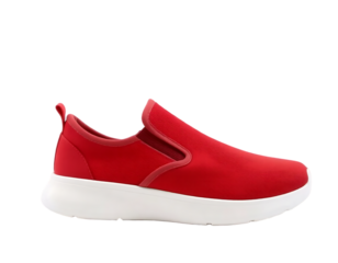 Red Slip-on Sneakers with White Sole
