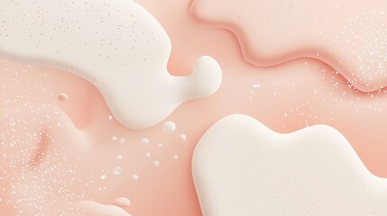 Fototapeta premium Abstract Soft Pink and White Liquid Shapes with Sparkling Detail