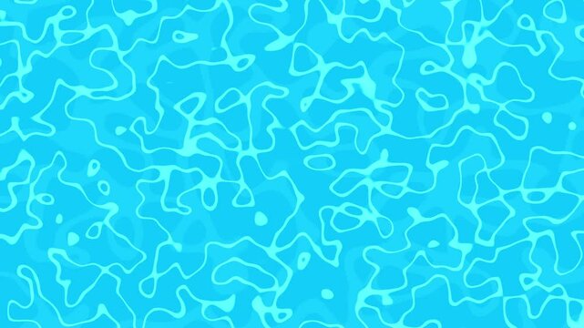 Seamless 2D animation of blue water ripples in a loop