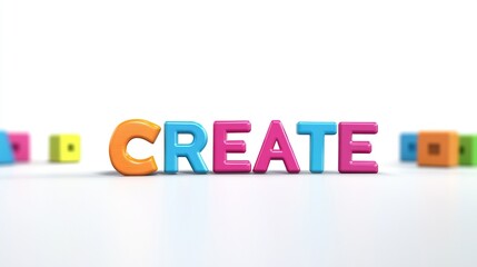 Fototapeta premium Colorful 3D blocks spelling out the word 