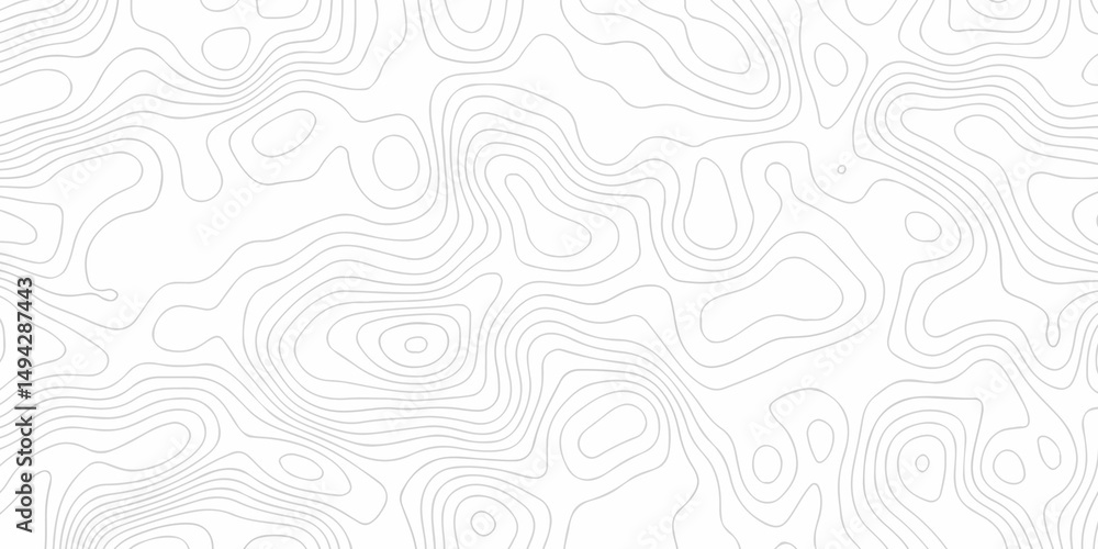 Poster abstract curve grid map and topo contour map white background. topographic contour lines. seamless p