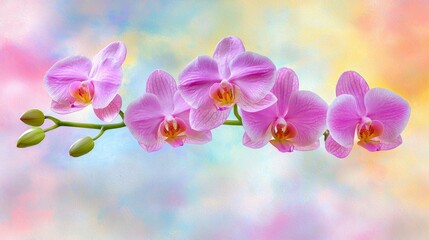Soft Pink Orchid on Dreamy Pastel Background with Gentle Hues and Serenity
