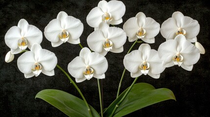 Obraz premium Elegant White Orchids in a Relaxing Spa Setting for Serenity and Calmness